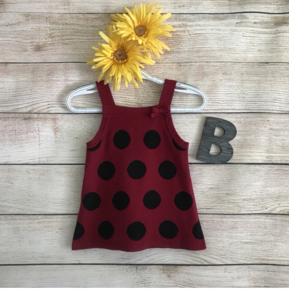 NWT Gymboree Red & Black Polka Dot Jumper Dress